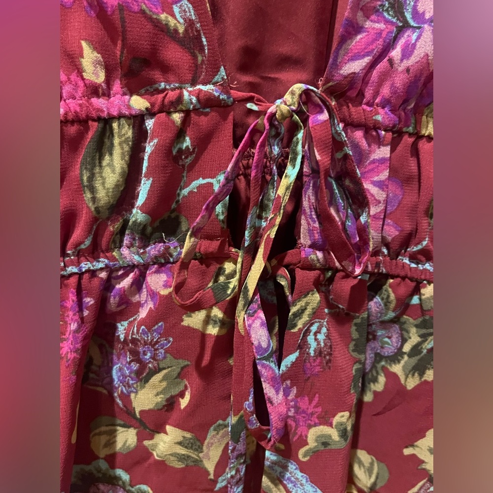 Wayf Floral Tie Front Long Sleeve Blouse / Cardigan - Picture 4 of 13